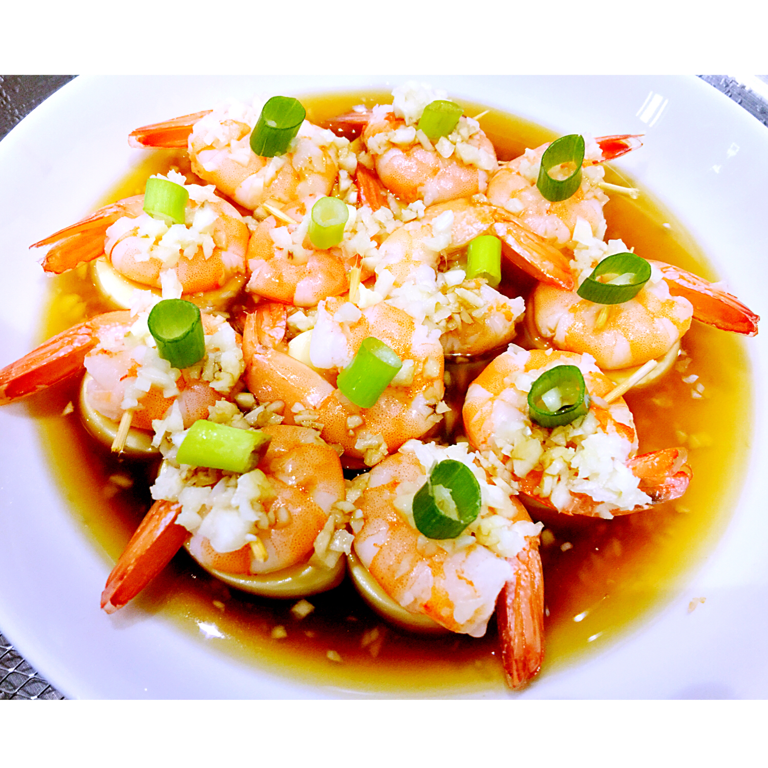 玉子豆腐 蒜茸蒸虾