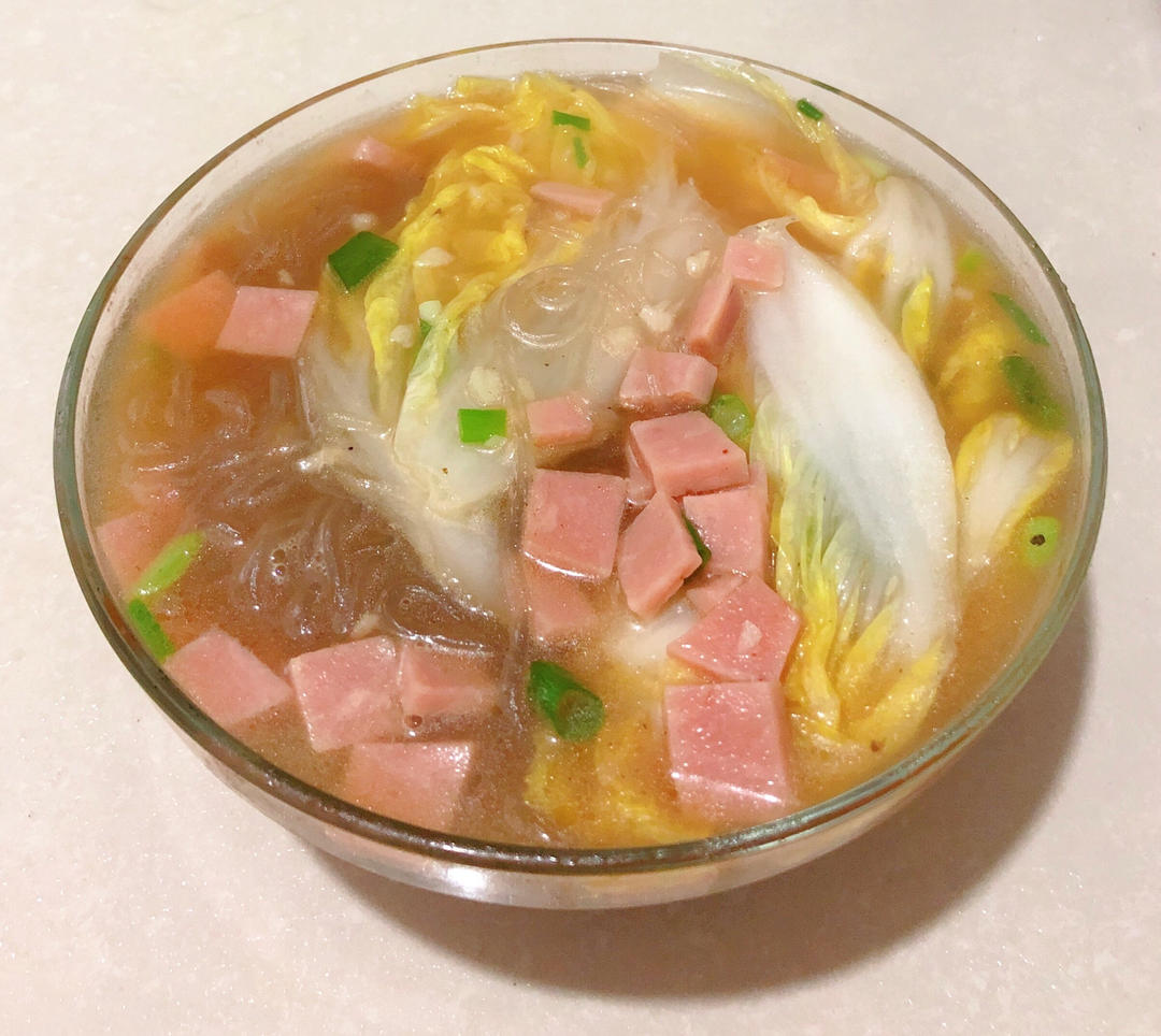娃娃菜粉丝煲，低卡又鲜美