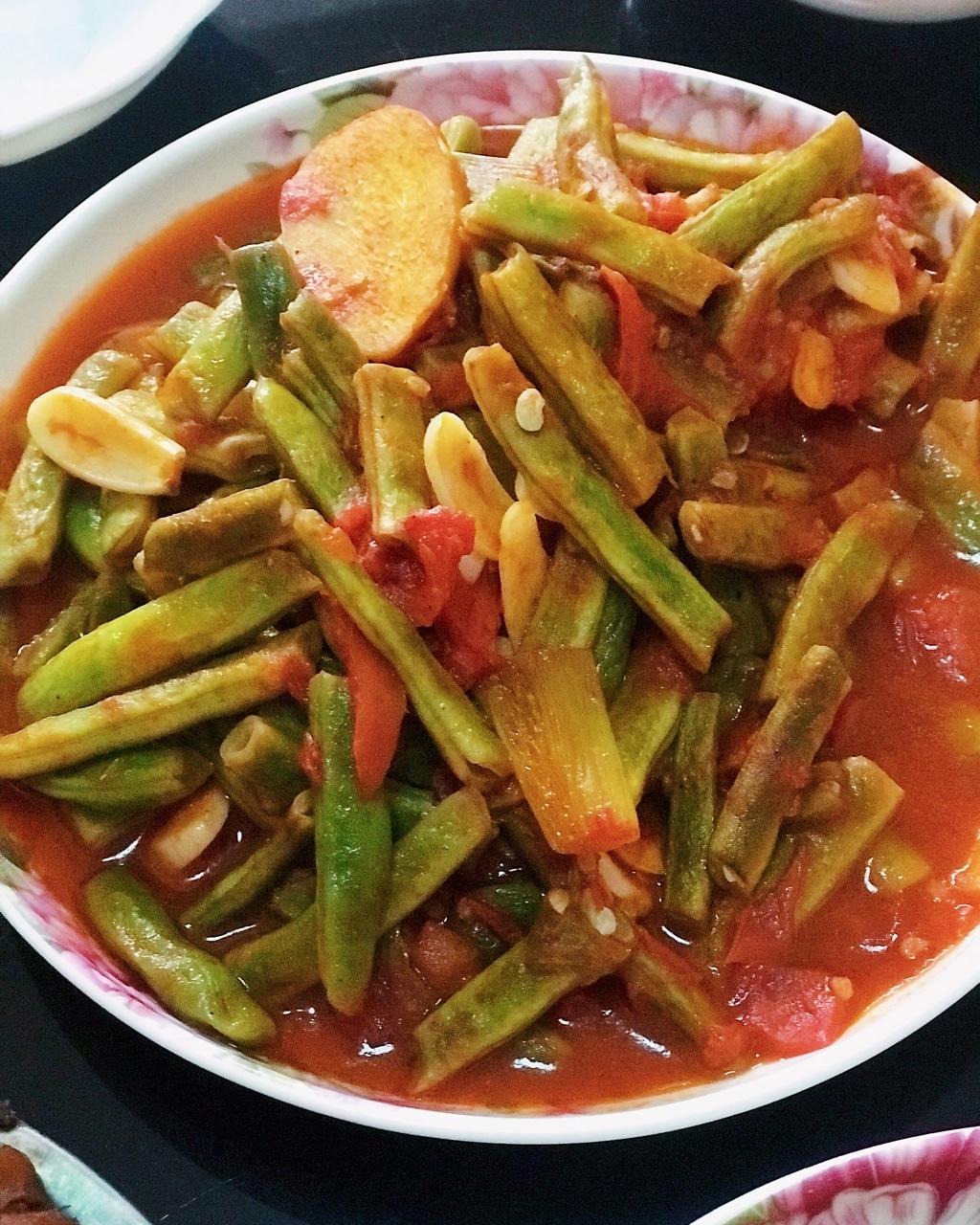 佳宝hans做的四季豆西红柿