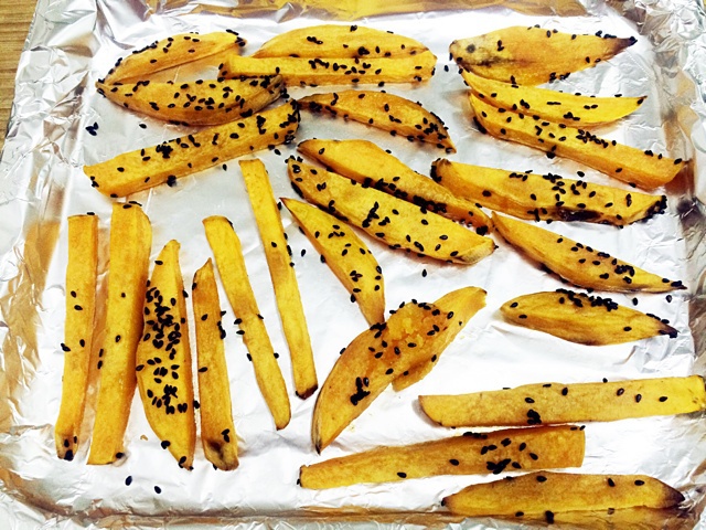 椰蓉烤红薯条（健康夜宵）