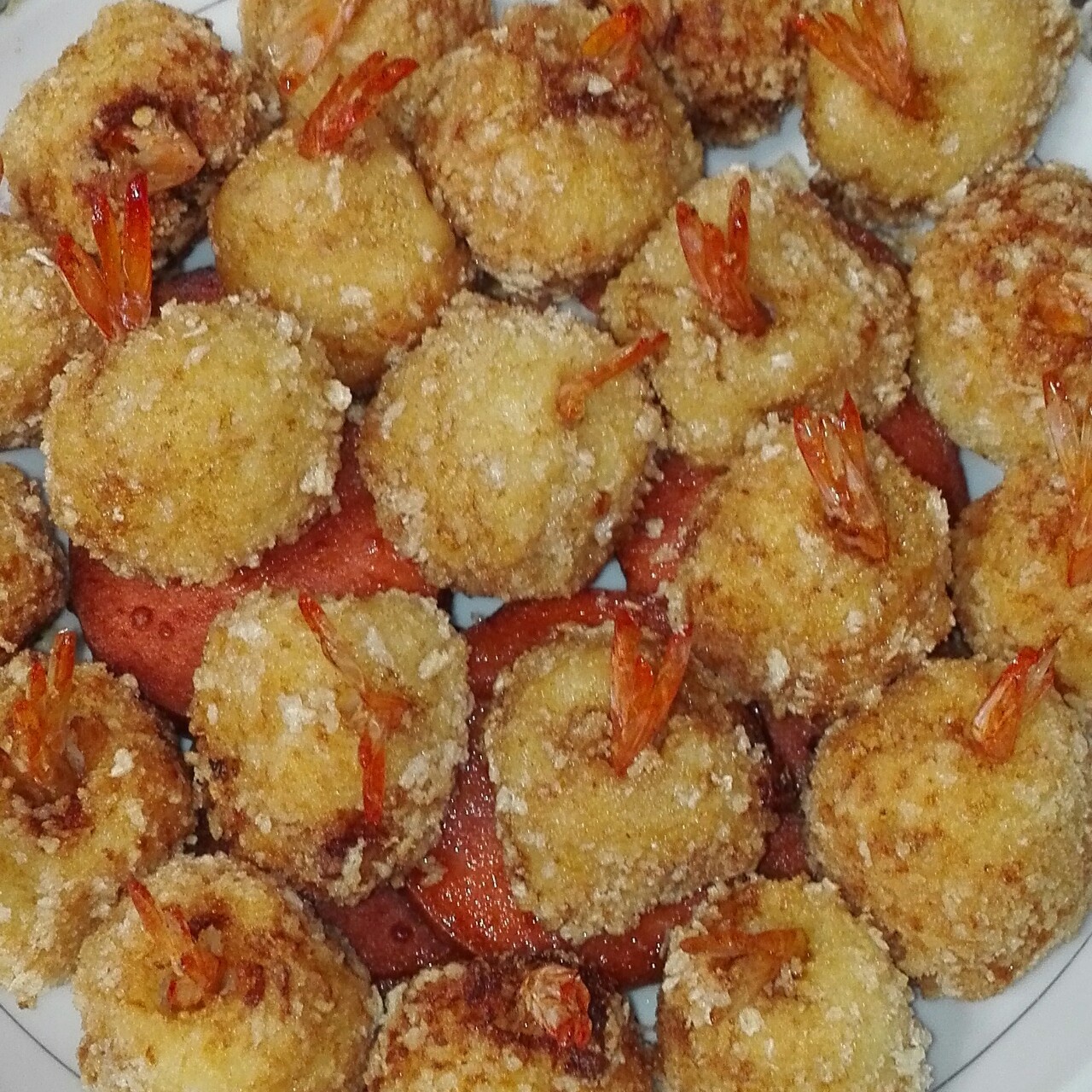 土豆泥鲜虾球