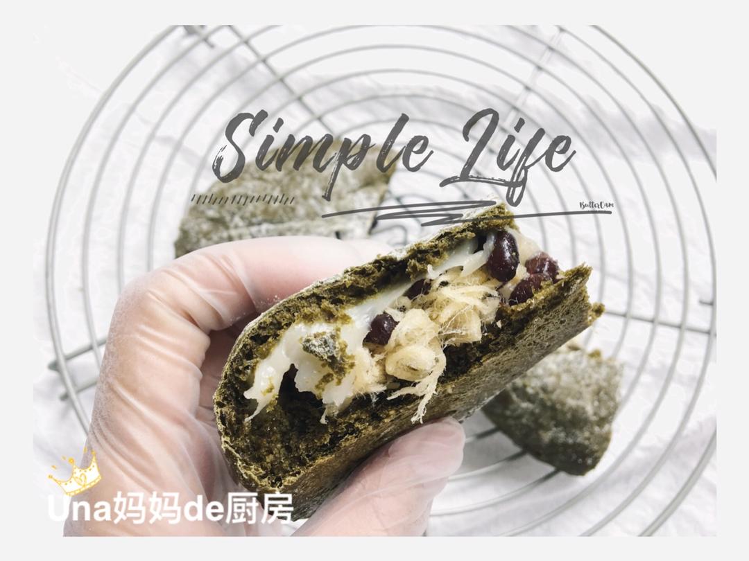比原麦山丘还好吃的【抹茶麻薯古早味面包】肉松红豆沙