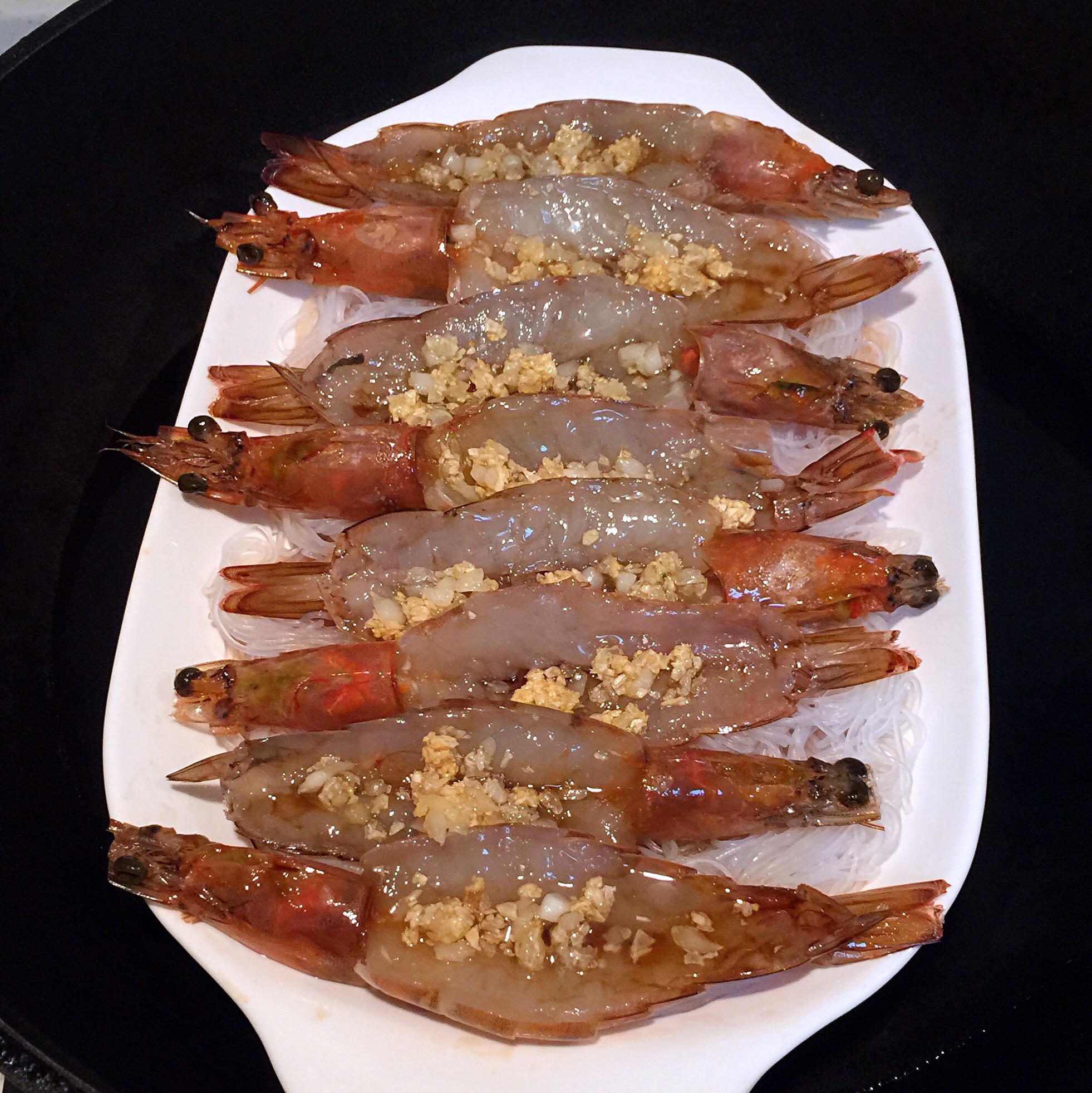 金蒜蒸虾的做法 步骤8