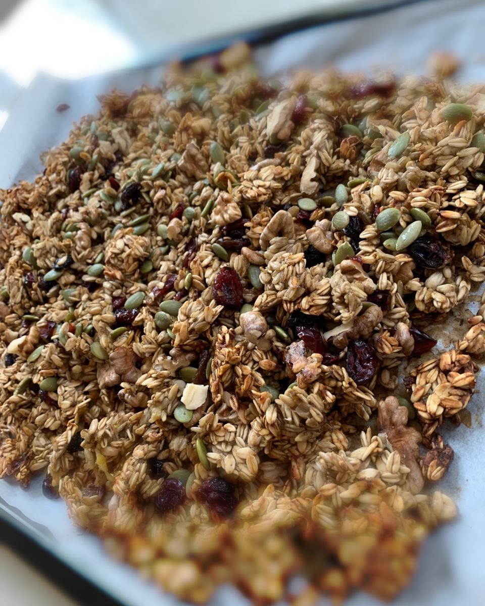 不添加糖油的香蕉核桃格兰诺拉麦片granola