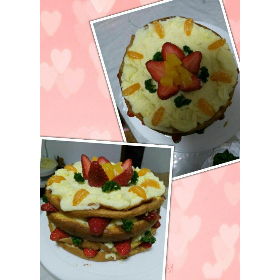 【零失败】不会裱花没关系的水果裸蛋糕 芒果裸蛋糕 完美戚风胚