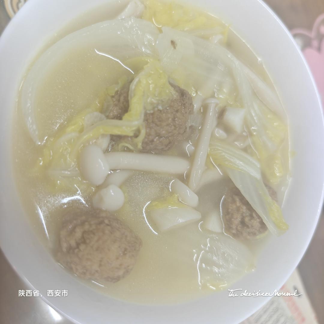 娃娃菜肉丸汤