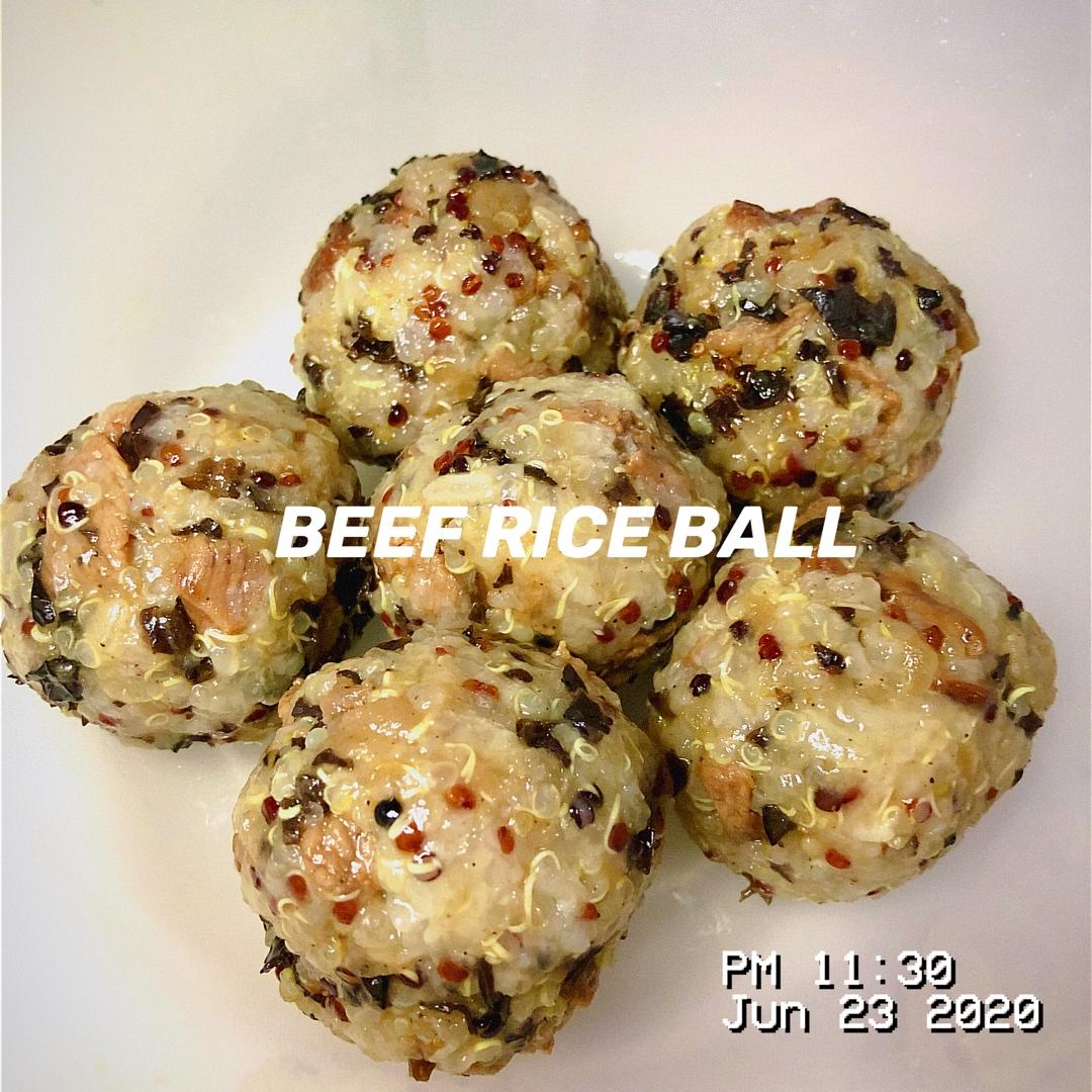 藜麦牛肉油菜饭团