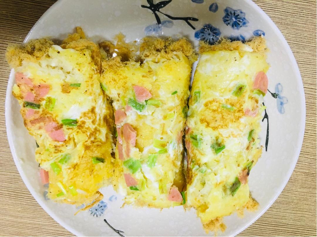 儿童早餐—肉松吐司卷