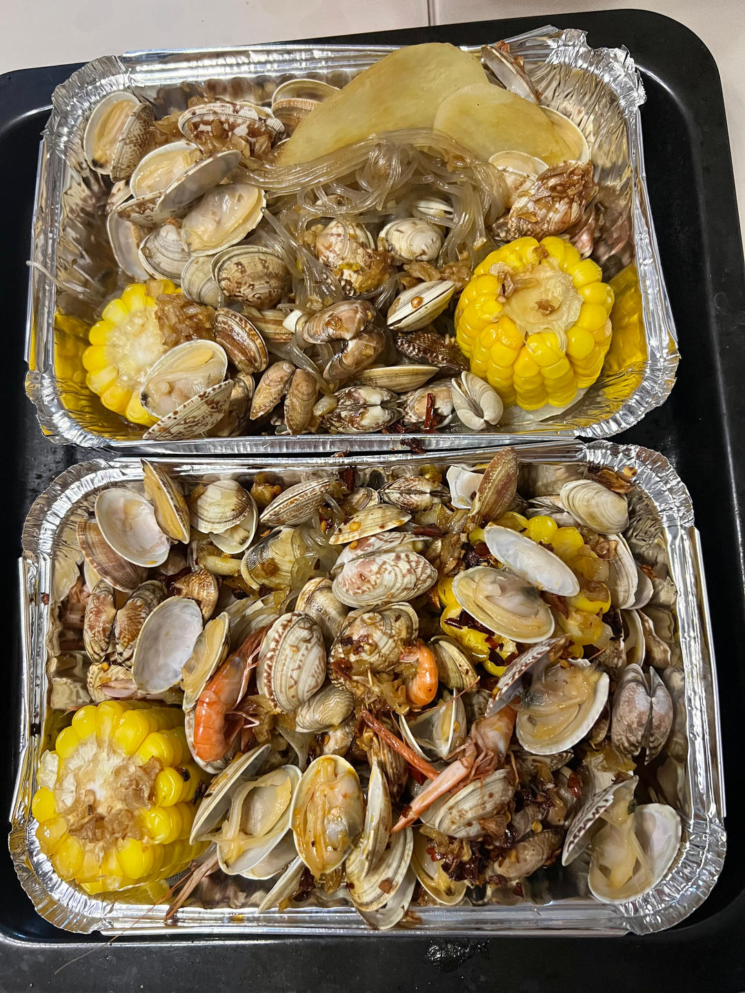 蒜蓉粉丝烤花蛤虾（烤箱版）