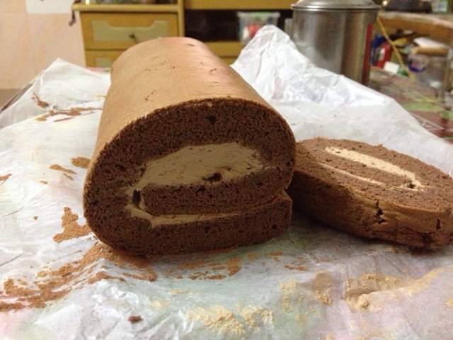 甘纳许巧克力蛋糕卷