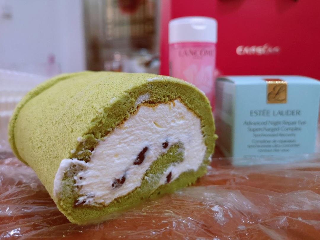 抹茶红豆蛋糕卷