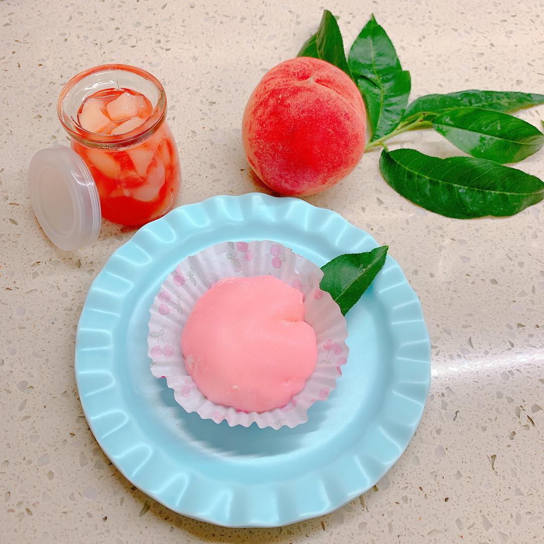 🍑屁桃雪媚娘，附蜜桃酱作法的做法