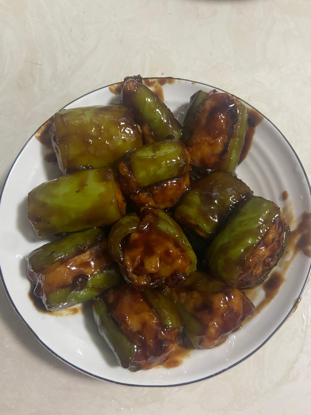年夜菜不可少的青椒酿虾滑！杠杠的好吃