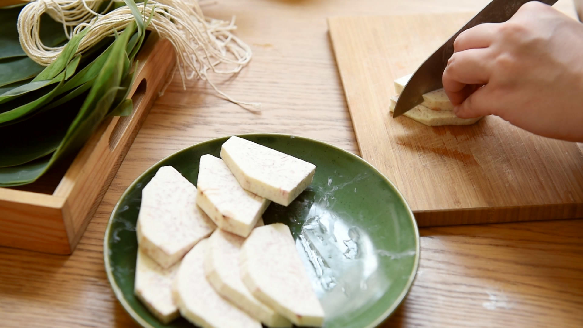 绿油油泰式西米粽子（红豆/香芋馅）（内含料理视频）的做法 步骤5