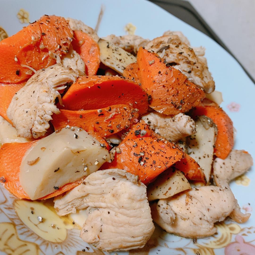 鸡肉杏鲍菇盐煮