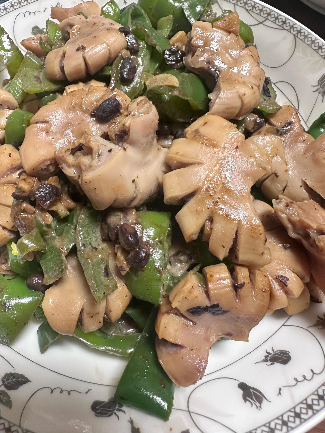 尖椒豆豉炒生肠
