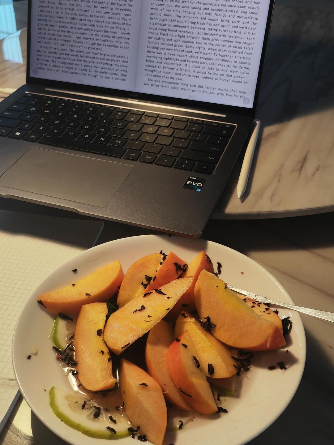 夏日轻食🍑伯爵茶渍桃子奶酪沙拉