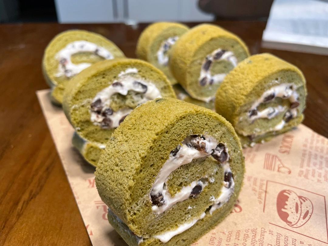 完美抹茶蜜豆蛋糕卷