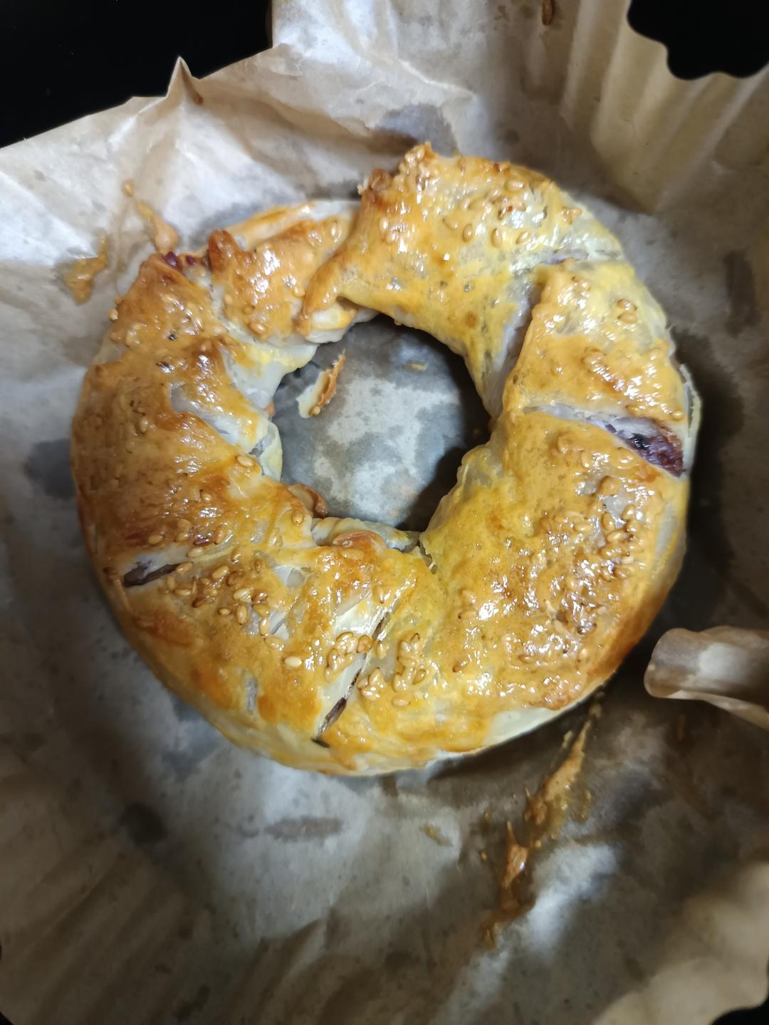 手抓饼的花样吃法之一「手抓饼豆沙卷」