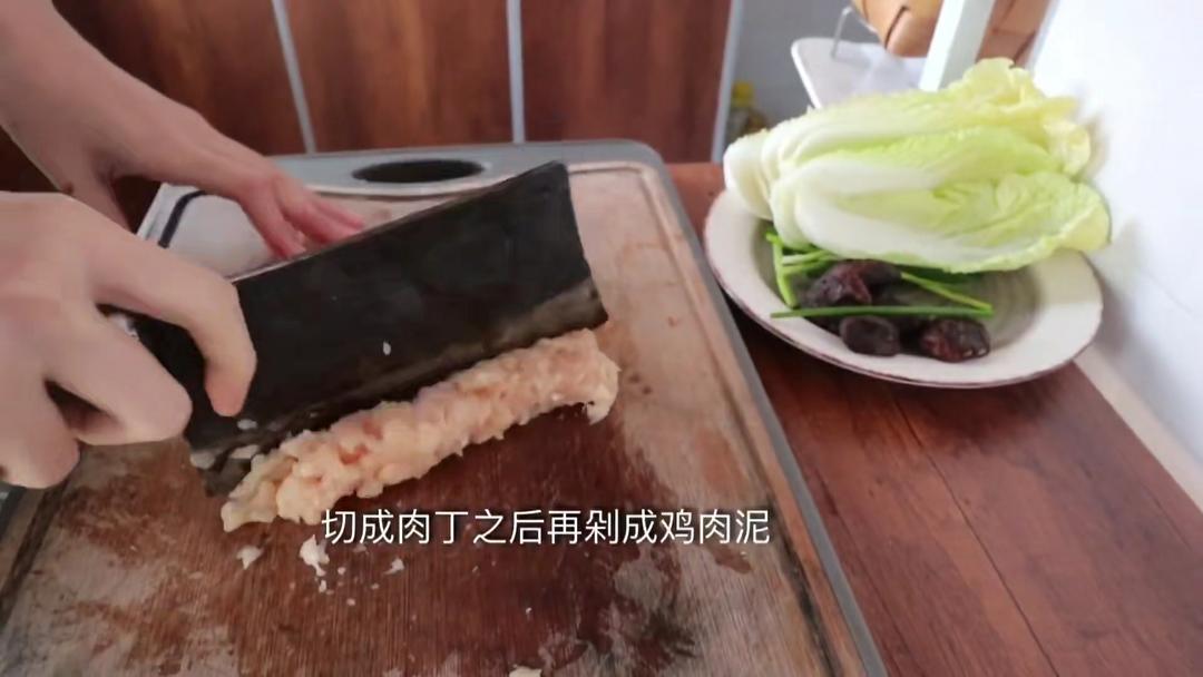 娃娃菜鸡肉卷|木耳山药的做法 步骤2