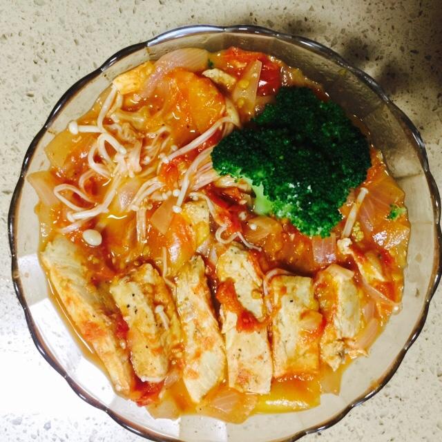 番茄炖鸡胸丨健康·三餐