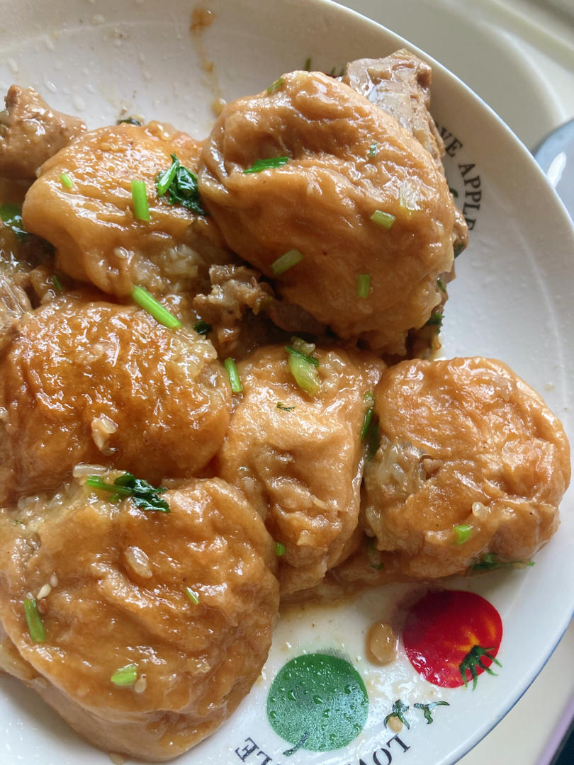 红烧油面筋塞肉