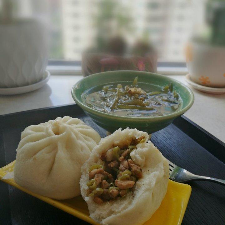 豆角酱肉包
