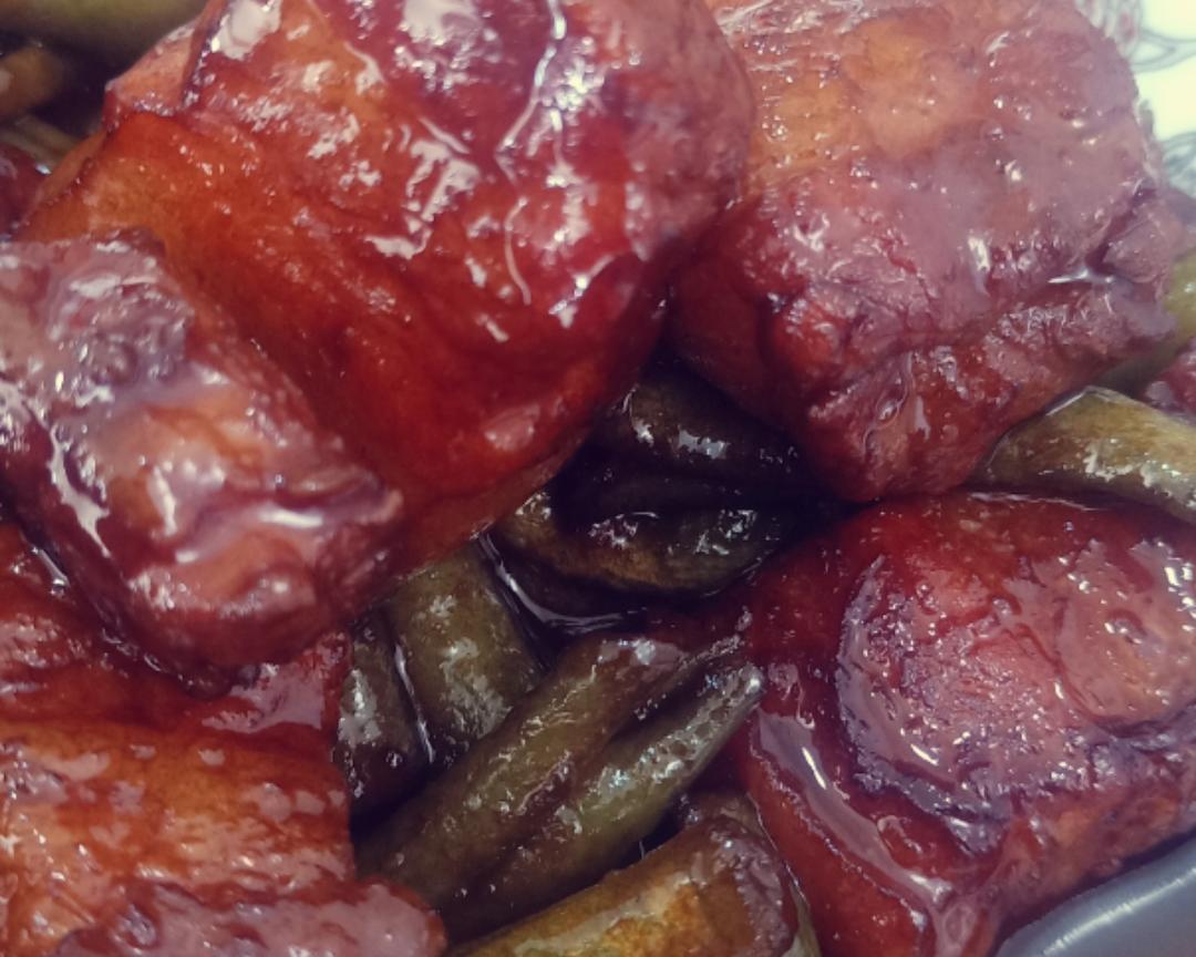 红烧肉炖豆角