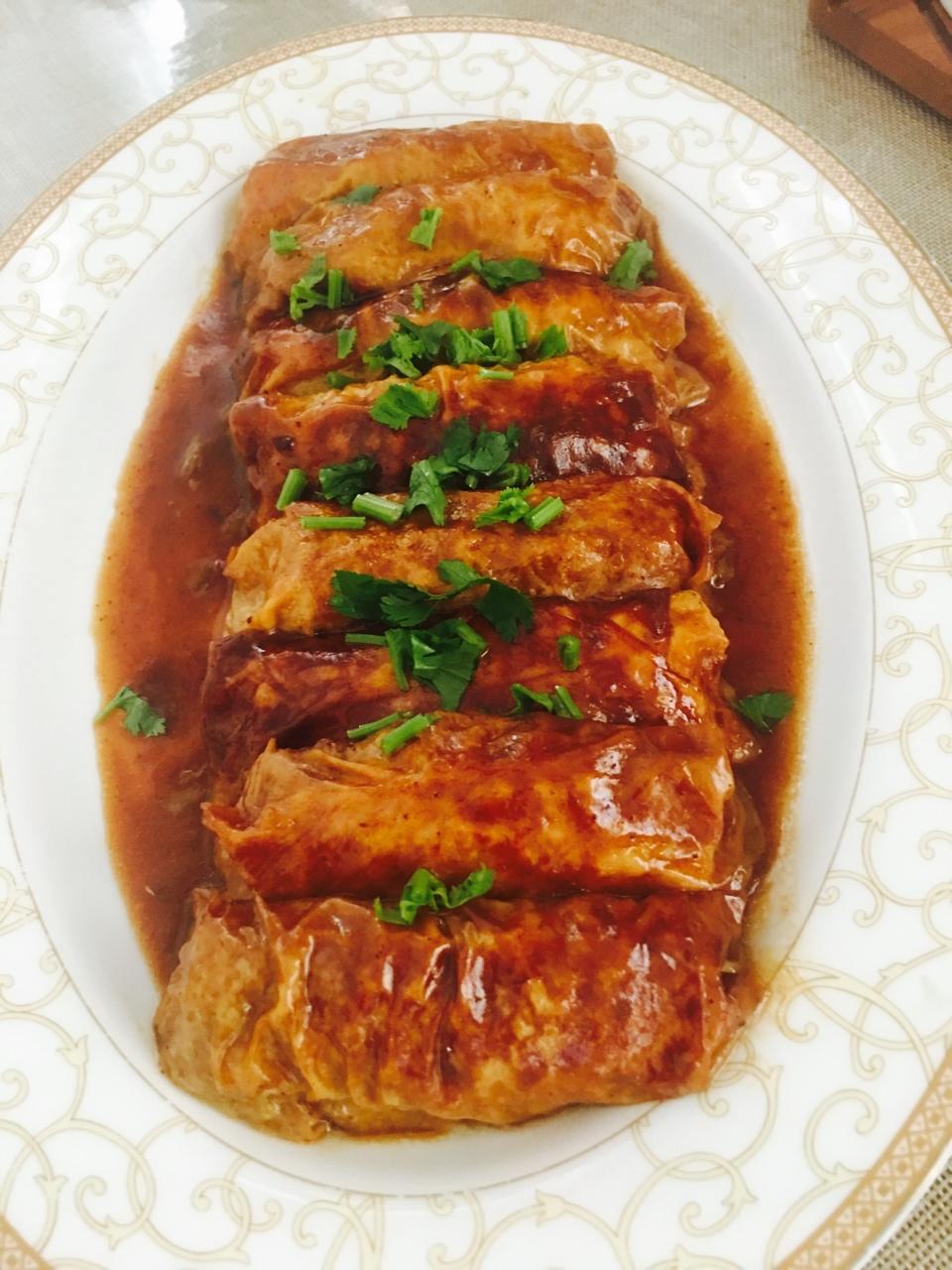 回望廊桥做的上海黄酱豆腐衣包肉