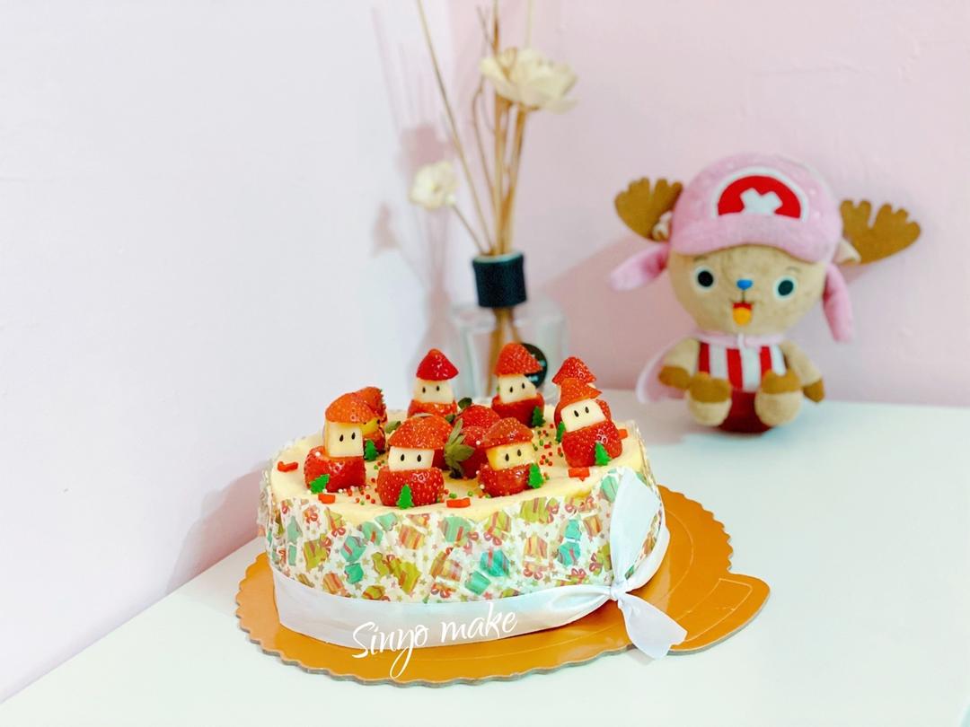 圣诞小雪人古早酸奶蛋糕（8寸）