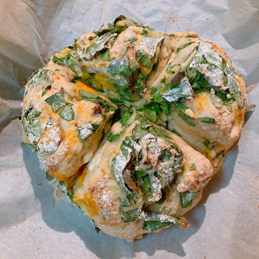 菠菜南瓜奶酪丹波面包丨健康·烘焙