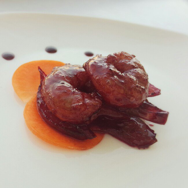 红酒洋葱烩大虾