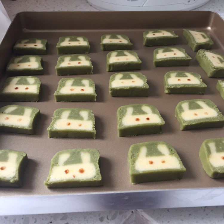 抹茶兔兔曲奇（比熊猫简单！超详细实物图+超良心手绘图）