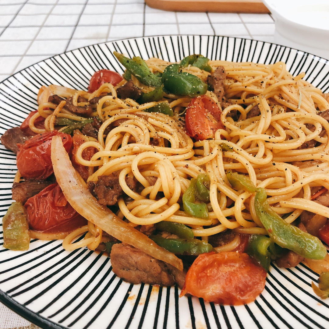 比餐厅好吃的黑椒牛柳意面🍝零失败简单教程