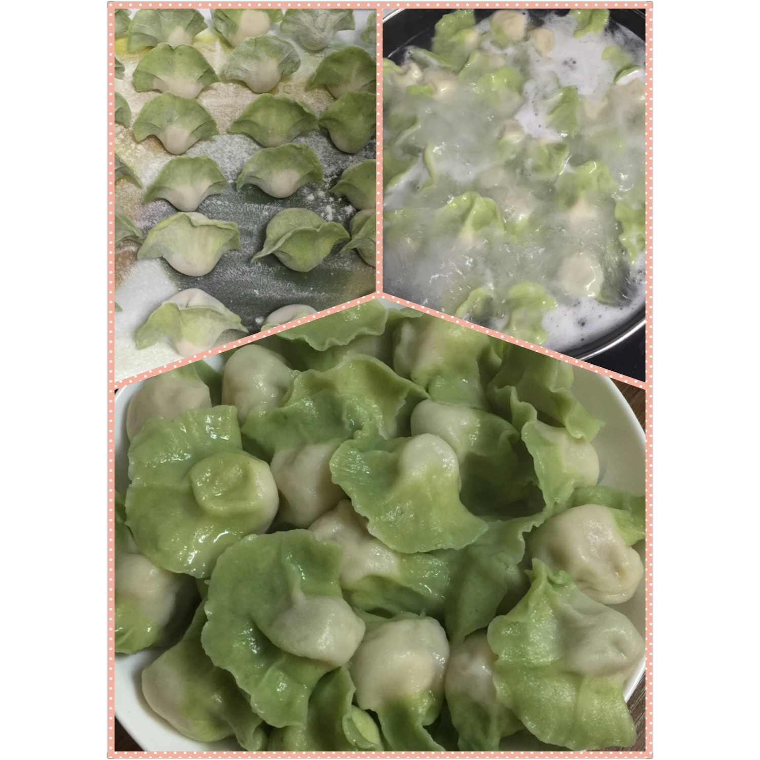 翡翠白玉白菜饺子详细版（附翡翠白玉白菜饺子包法，翡翠白玉饺子皮两种制法，面包机和面，翡翠白玉烧卖，各种馅料搭配）