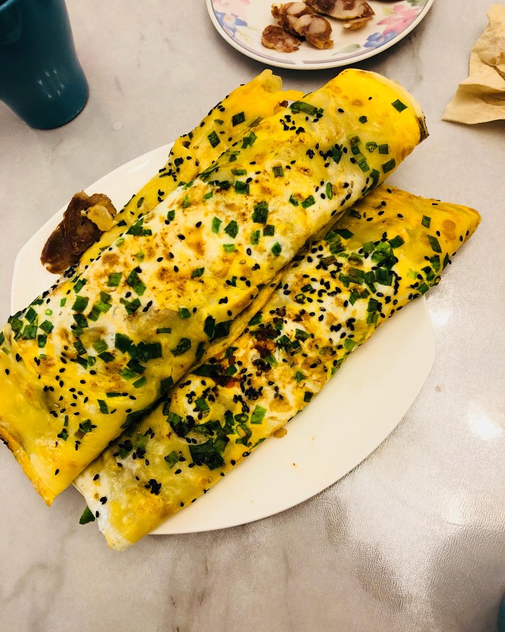 amy高做的绿豆面煎饼果子