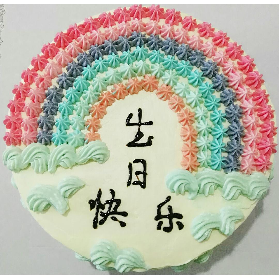 详细的裱花教程--彩虹蛋糕
