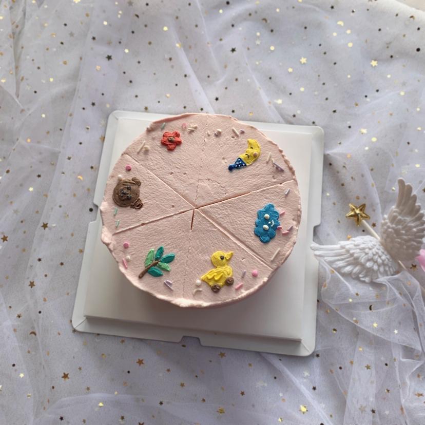 手绘风蛋糕奶油霜