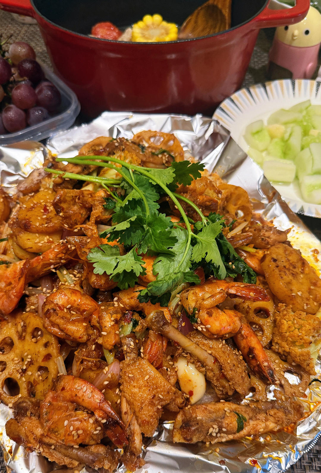 干锅鸡翅香辣虾🍤