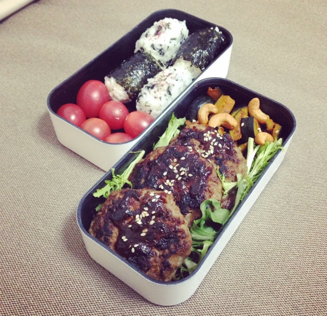 日式肉饼土豆沙拉便当