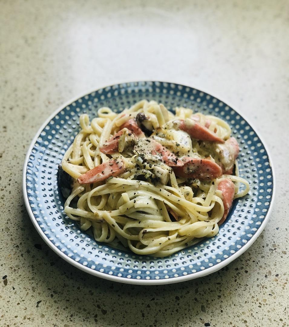 奶油蘑菇意面🍝(我的本命意面！😍)