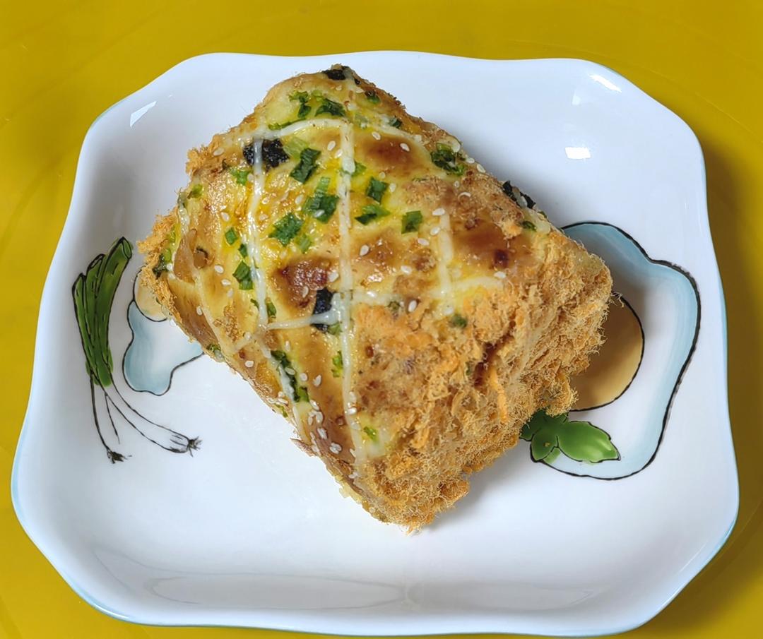 香葱肉松面包卷