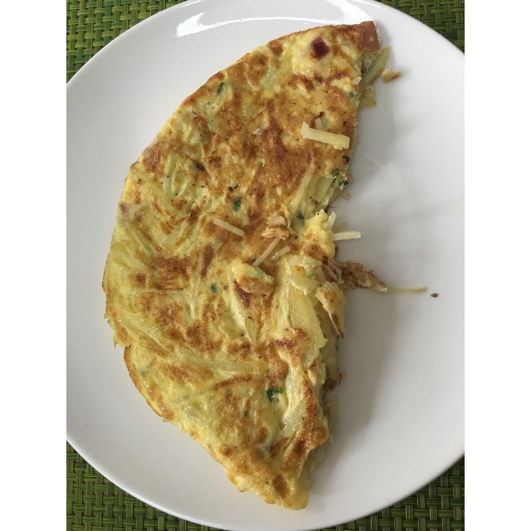 香煎土豆丝鸡蛋饼