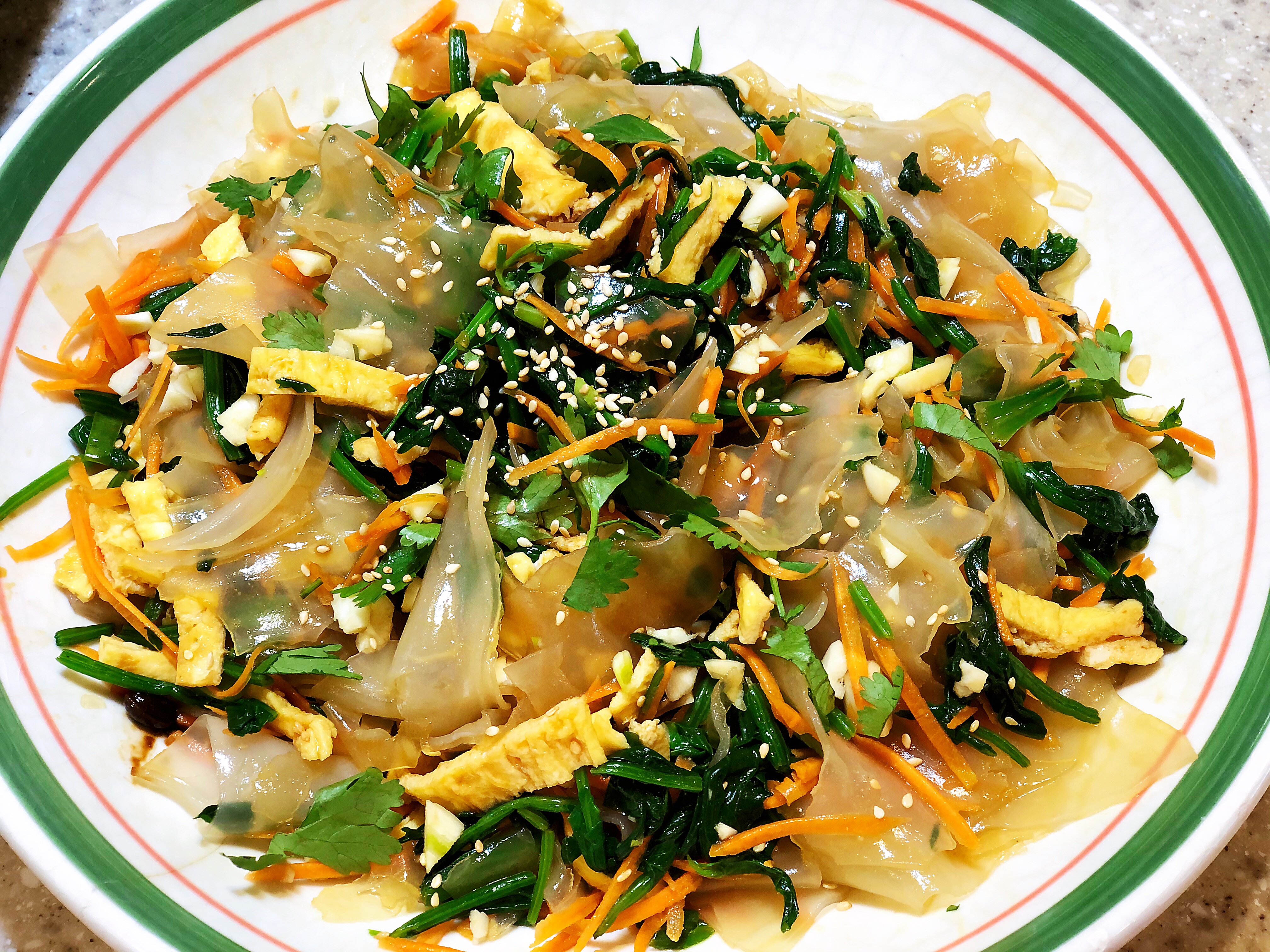中国色拉❤️菠菜拌粉皮的做法 步骤7