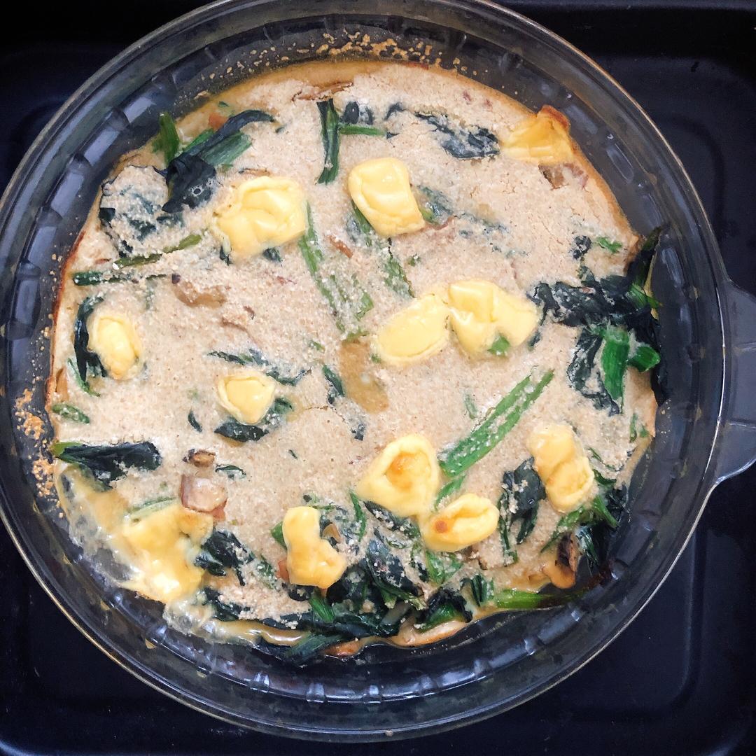 减脂解馋的口蘑菠菜烘蛋