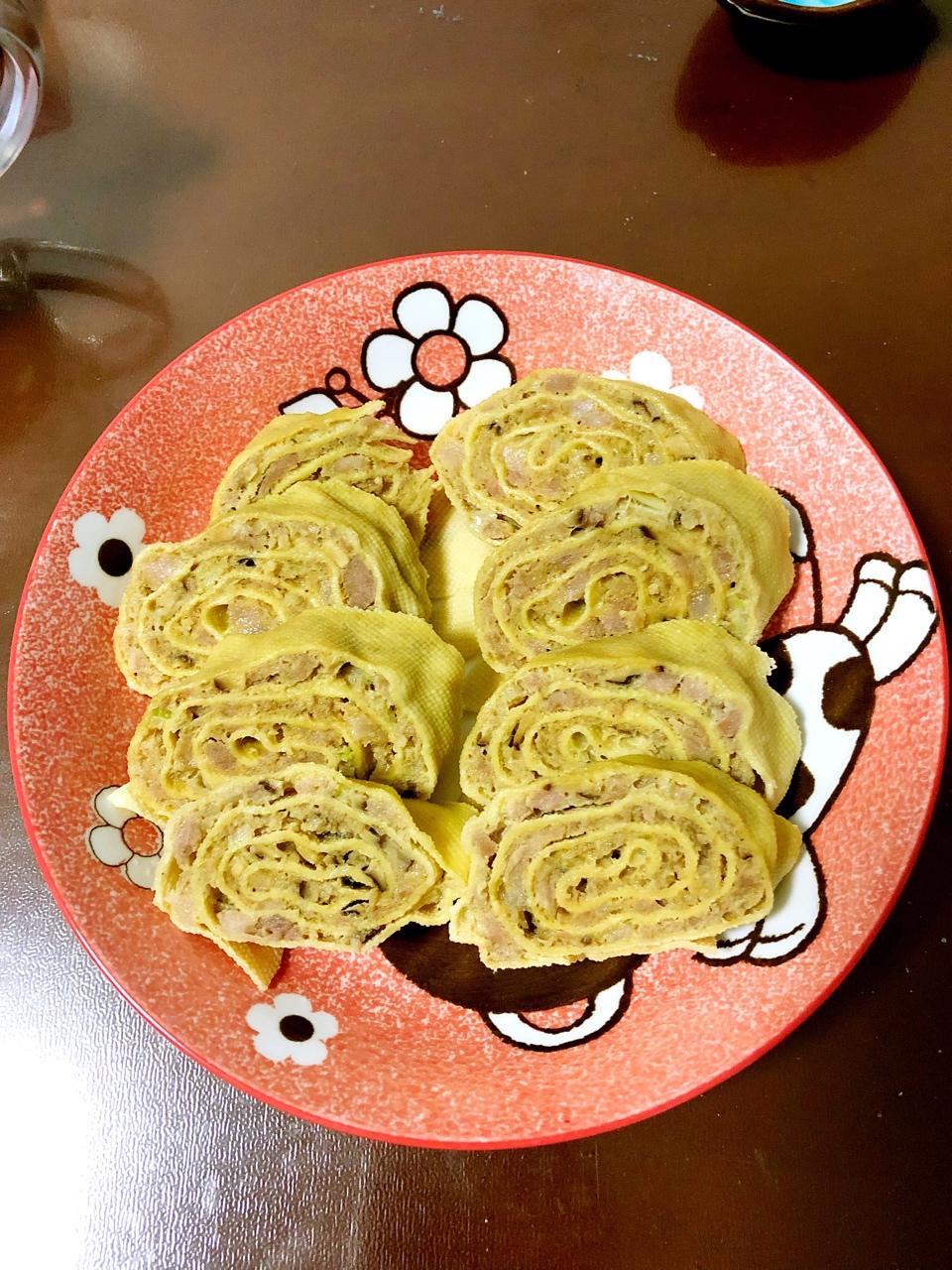 蒸豆皮肉卷