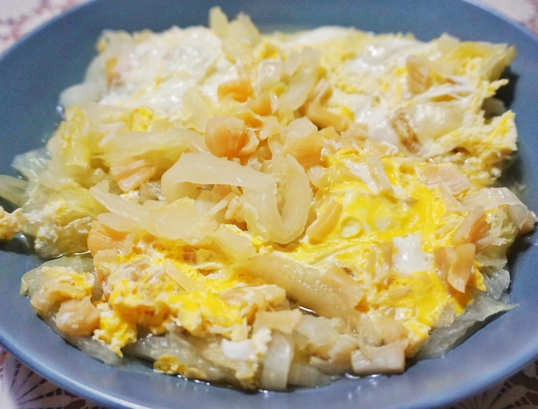 素赛螃蟹----干贝白菜滑蛋