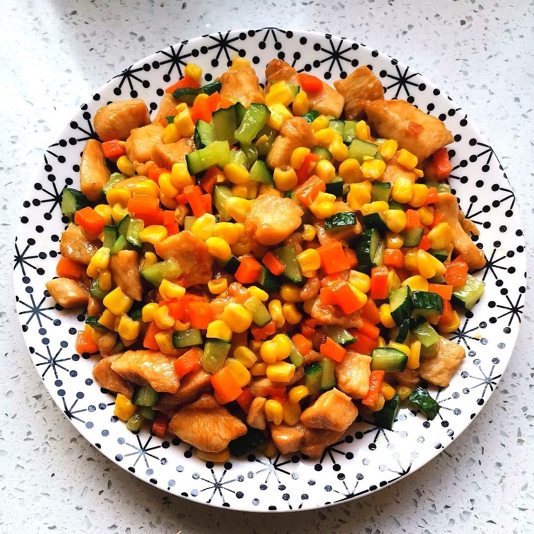 减脂餐！鸡胸肉炒三丁