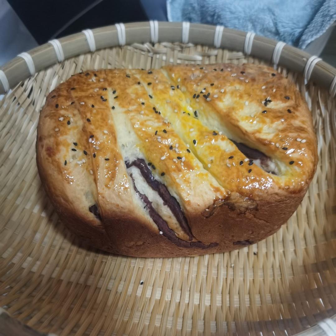 【面包机】牛奶红豆沙吐司