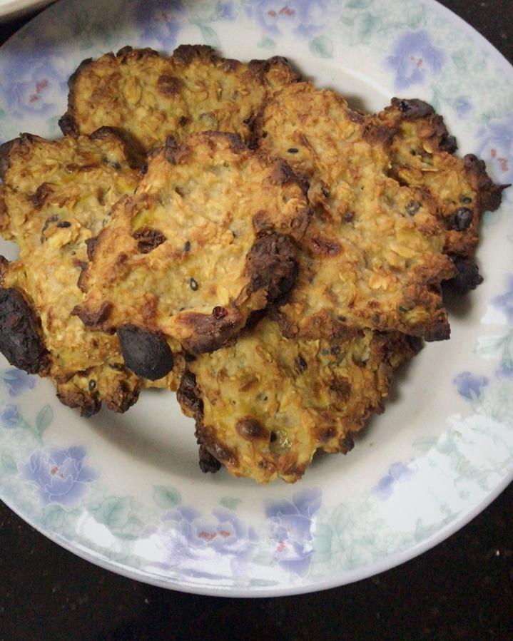 【零脂肪的】香蕉燕麦饼